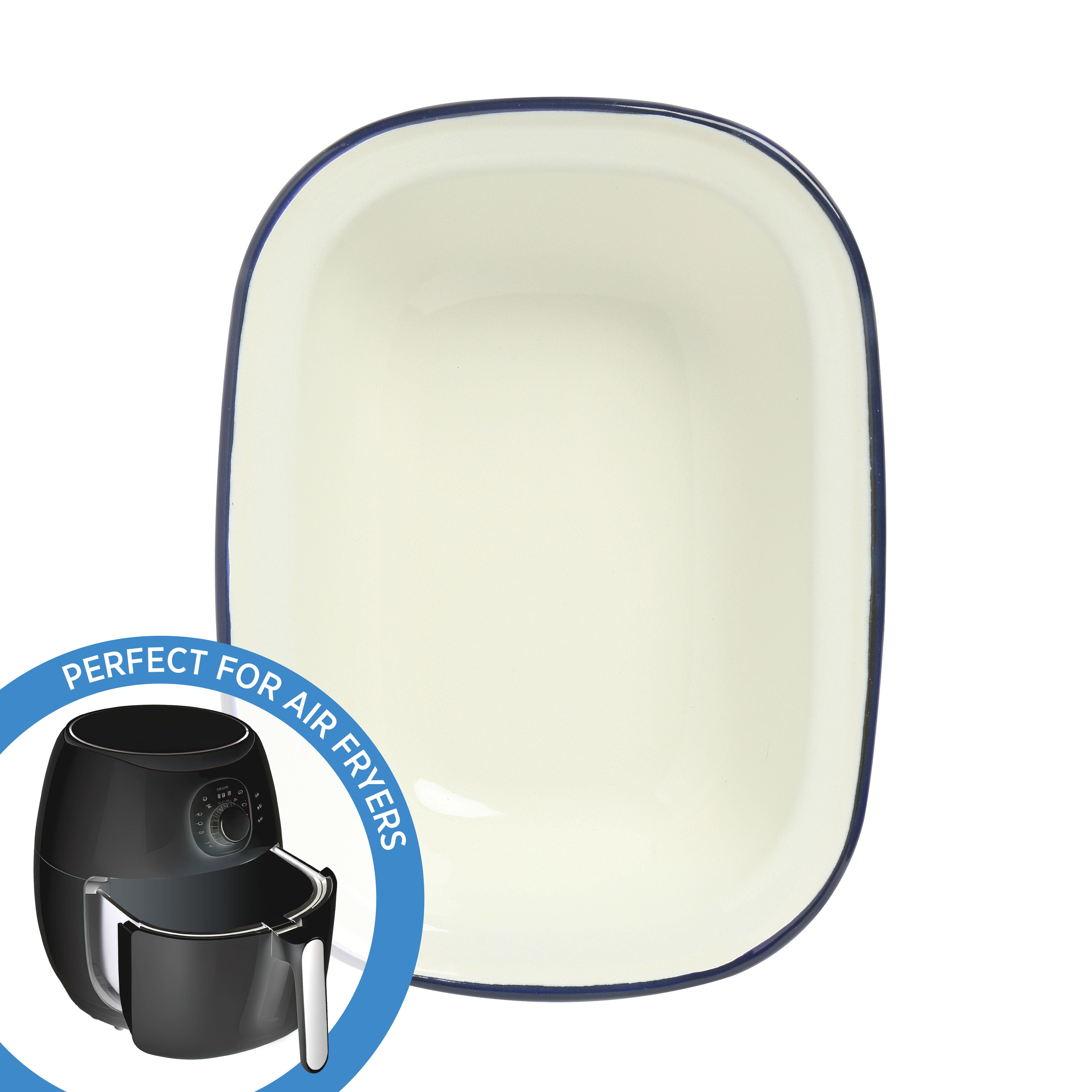 Enamel Oblong Pie Dish 400ml