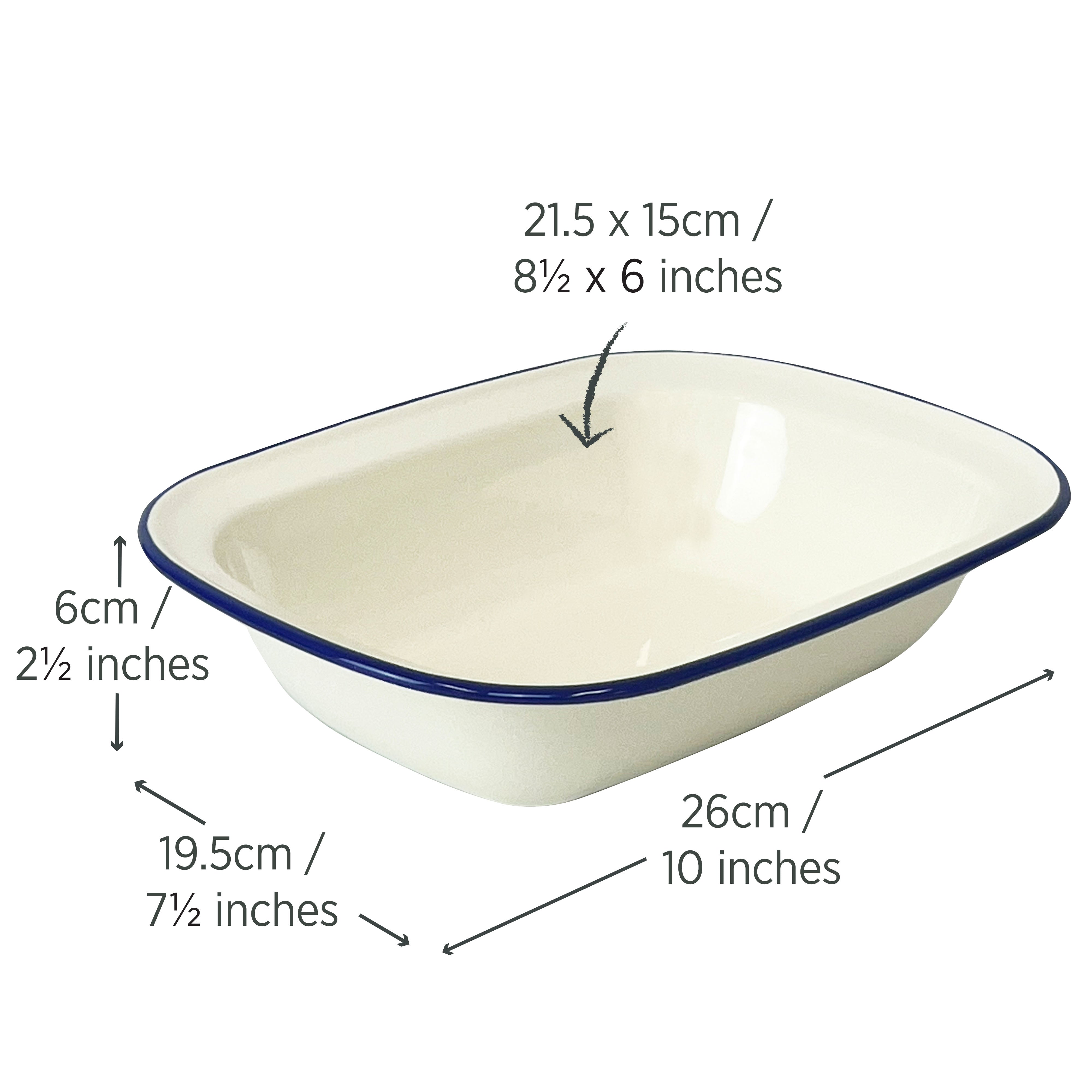 Enamel Oblong Pie Dish 1L