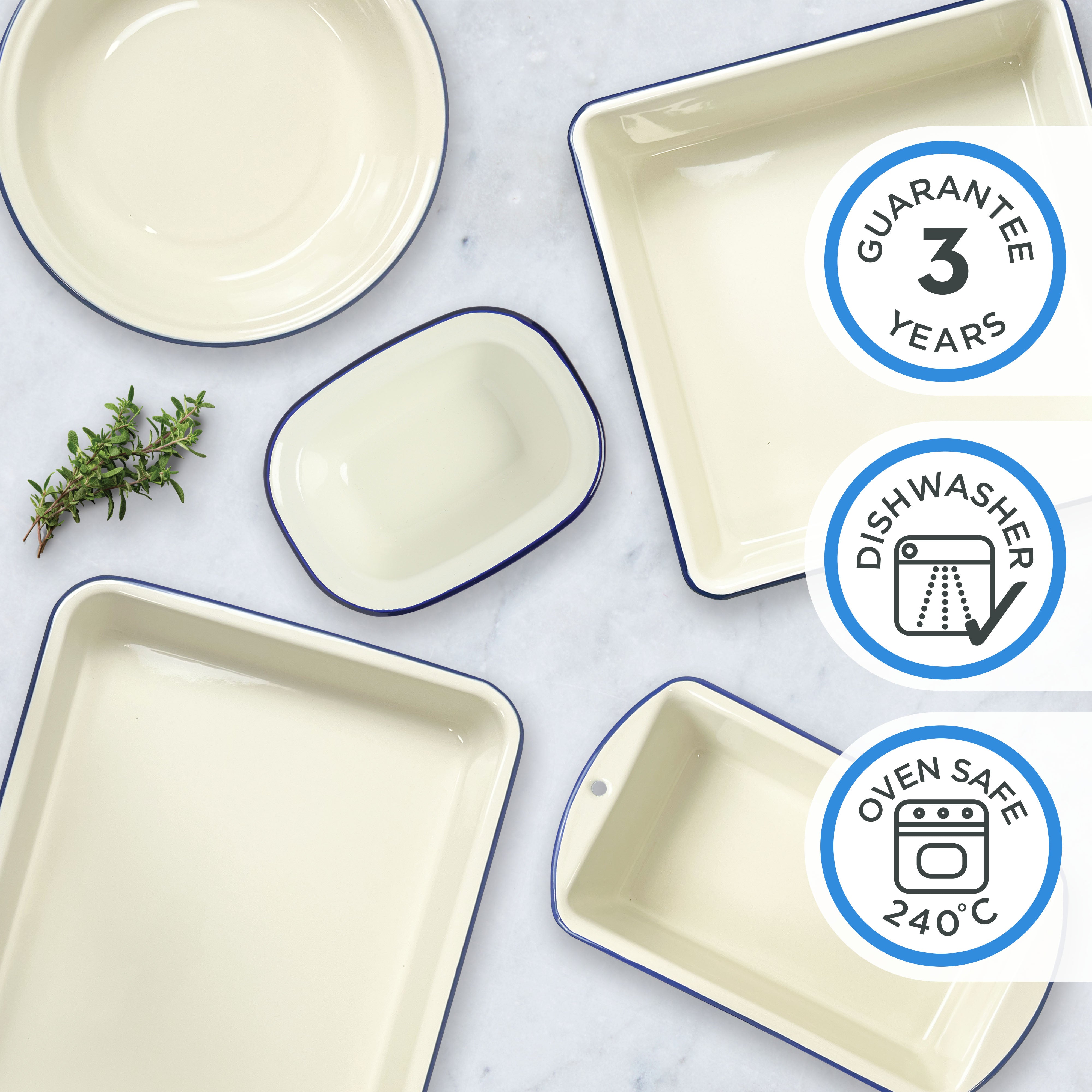 Enamel Oblong Pie Dish 1L