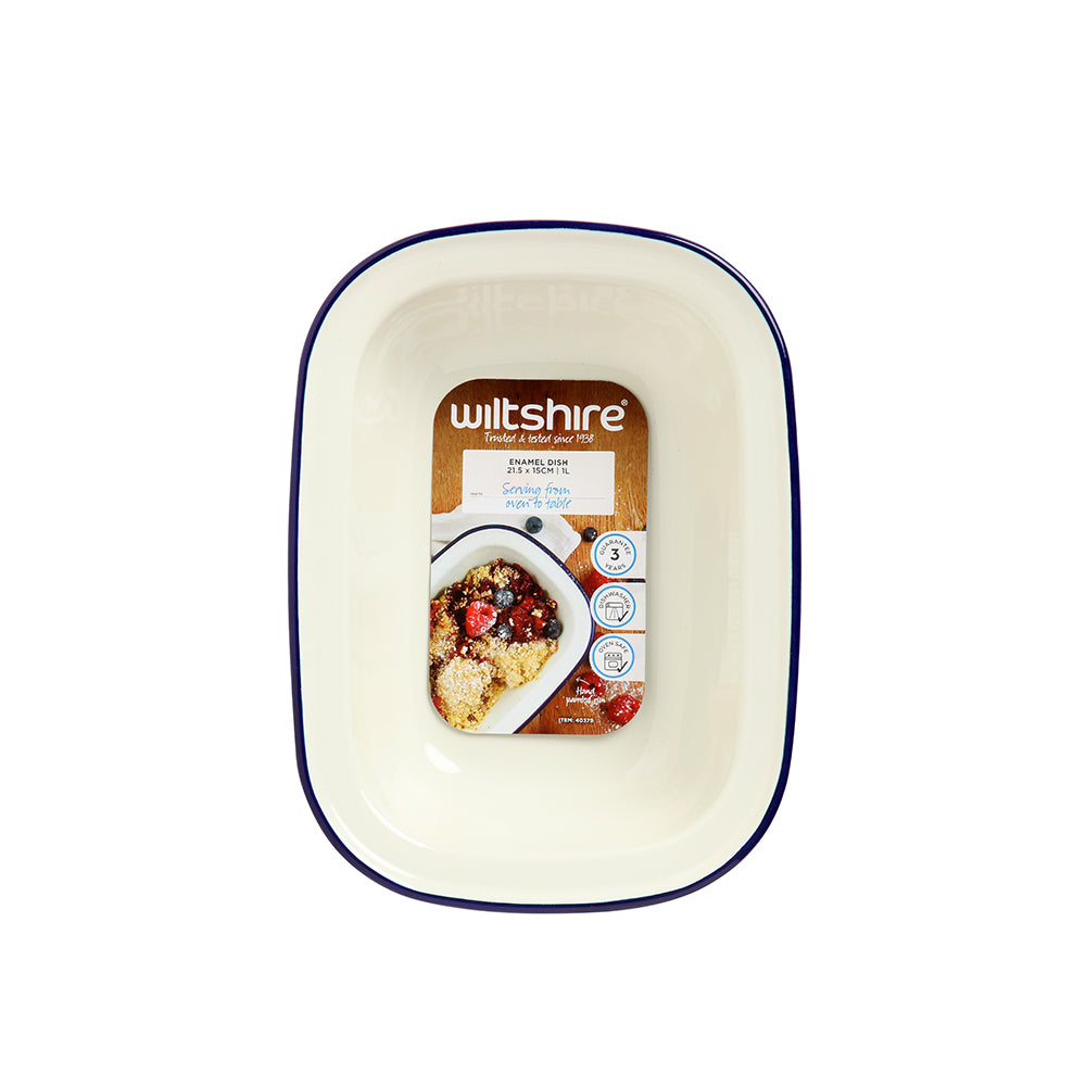 Enamel Oblong Pie Dish 1L