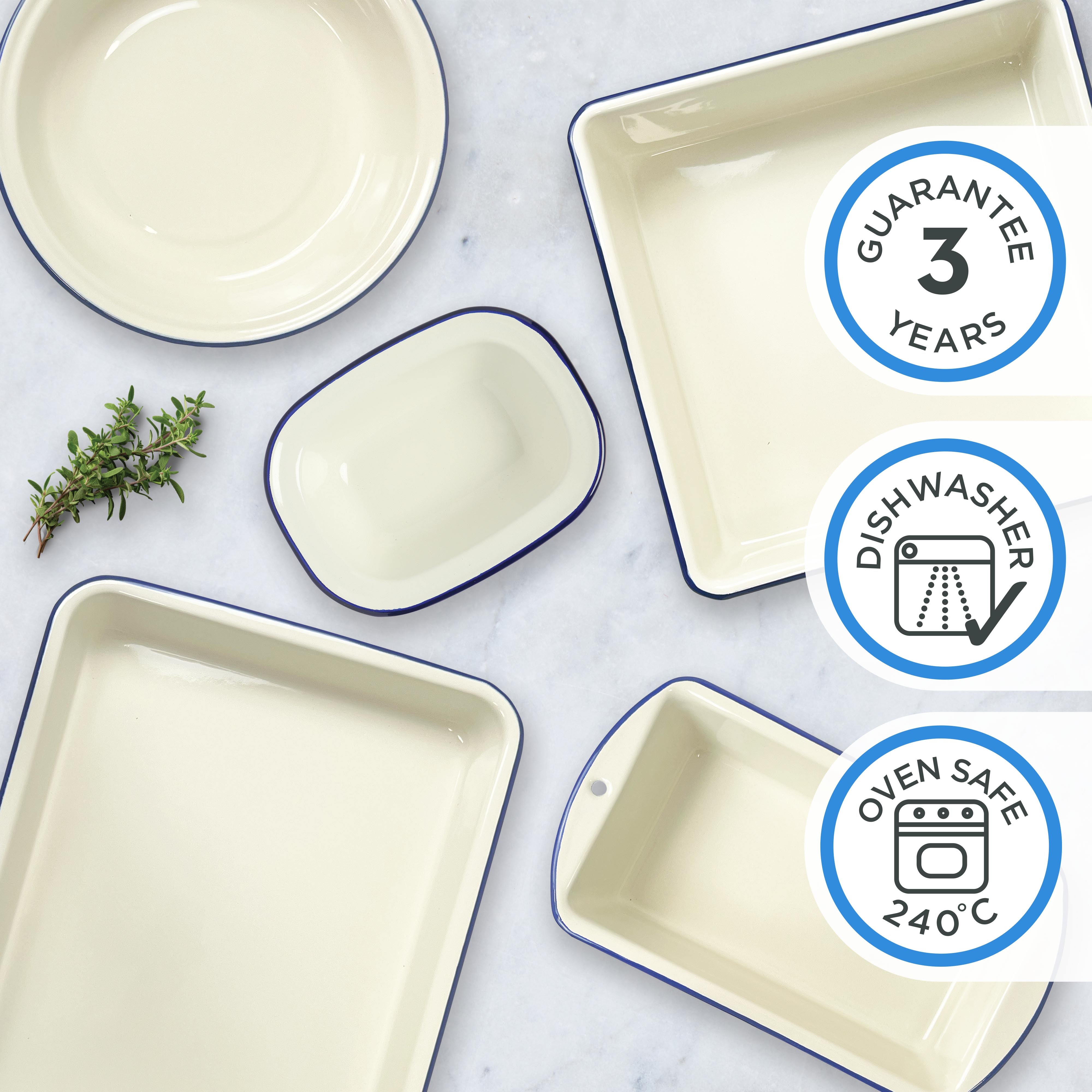 Enamel Oblong Baking Dish 2.5L