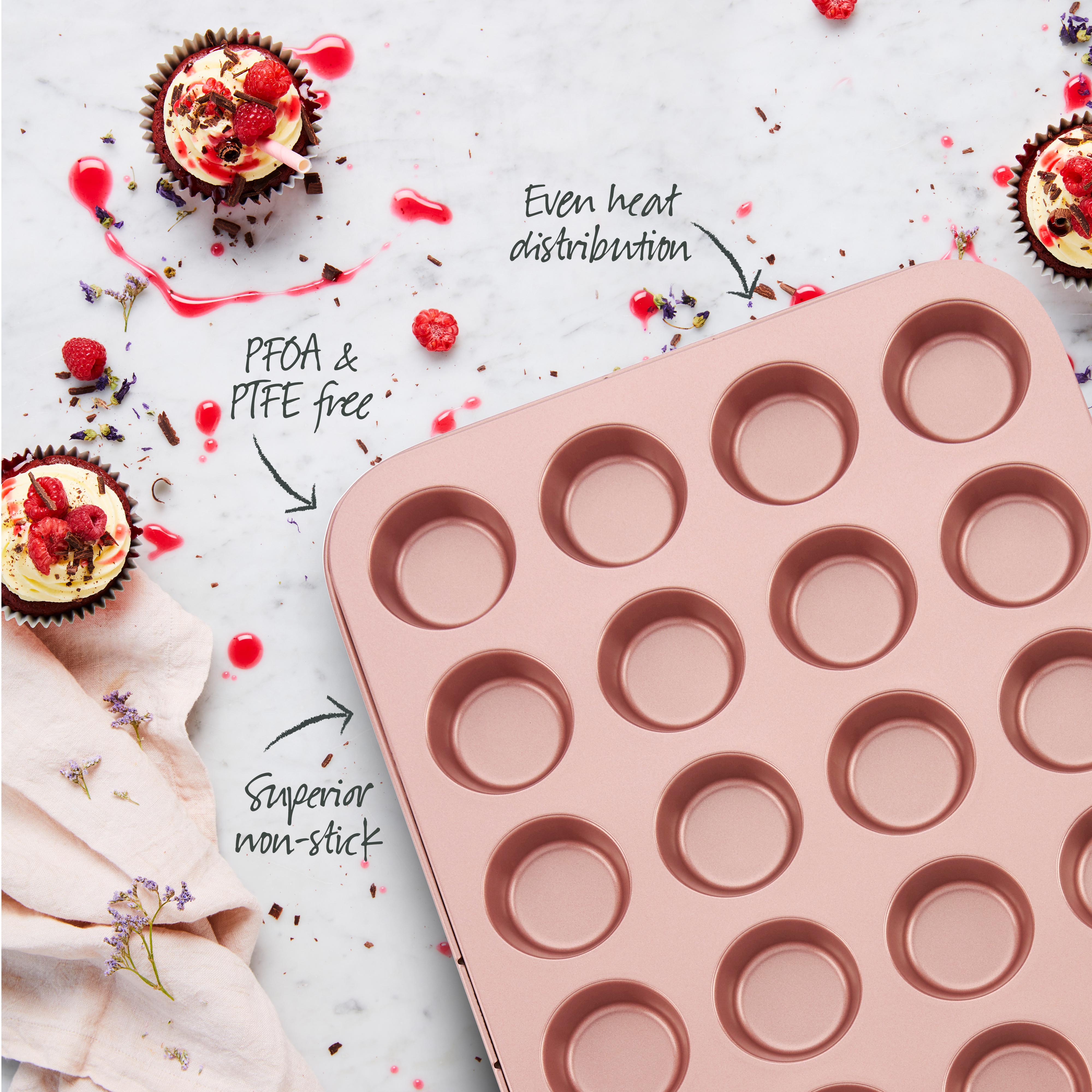 Rose Gold Mini Muffin Pan 24 Cup