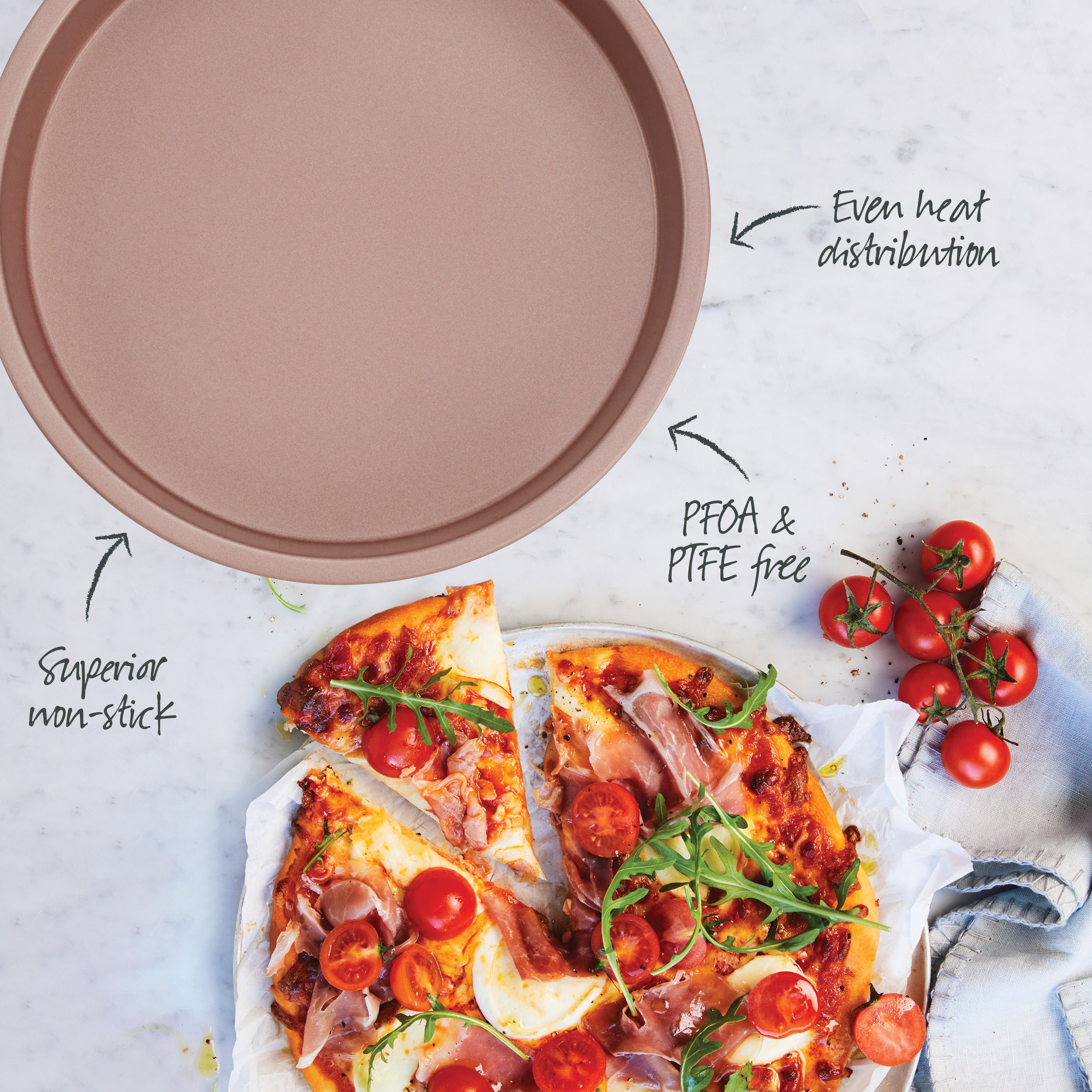 Rose Gold Mini Pizza Pan 17.5cm - Airfryer or Oven