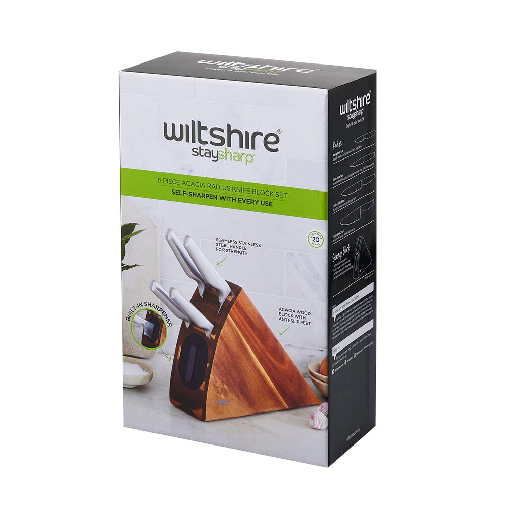 Staysharp Premium Stainless Steel Knife Block Set 5 Piece