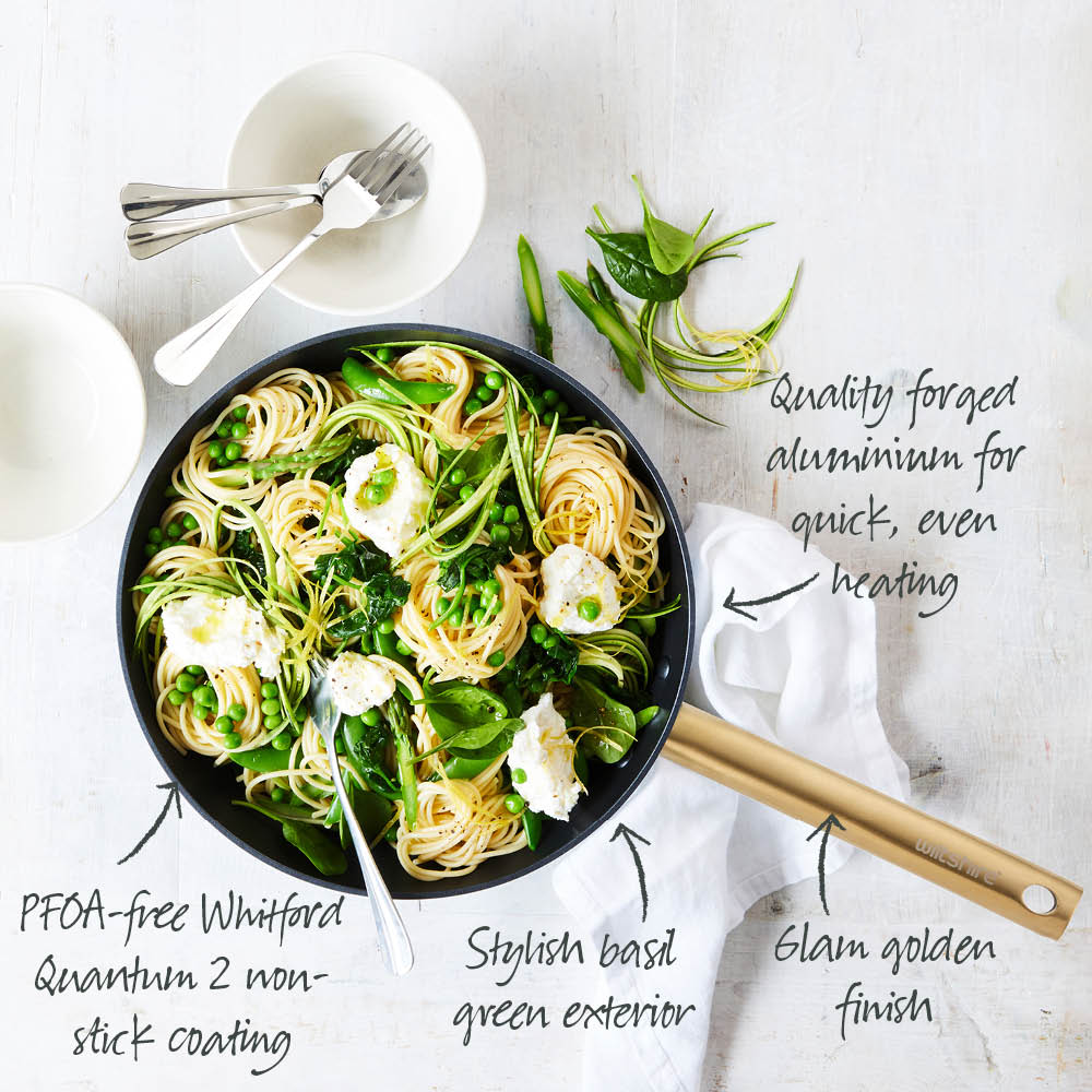 Easycook Basil & Gold Non-Stick Cookware Set 3 Piece