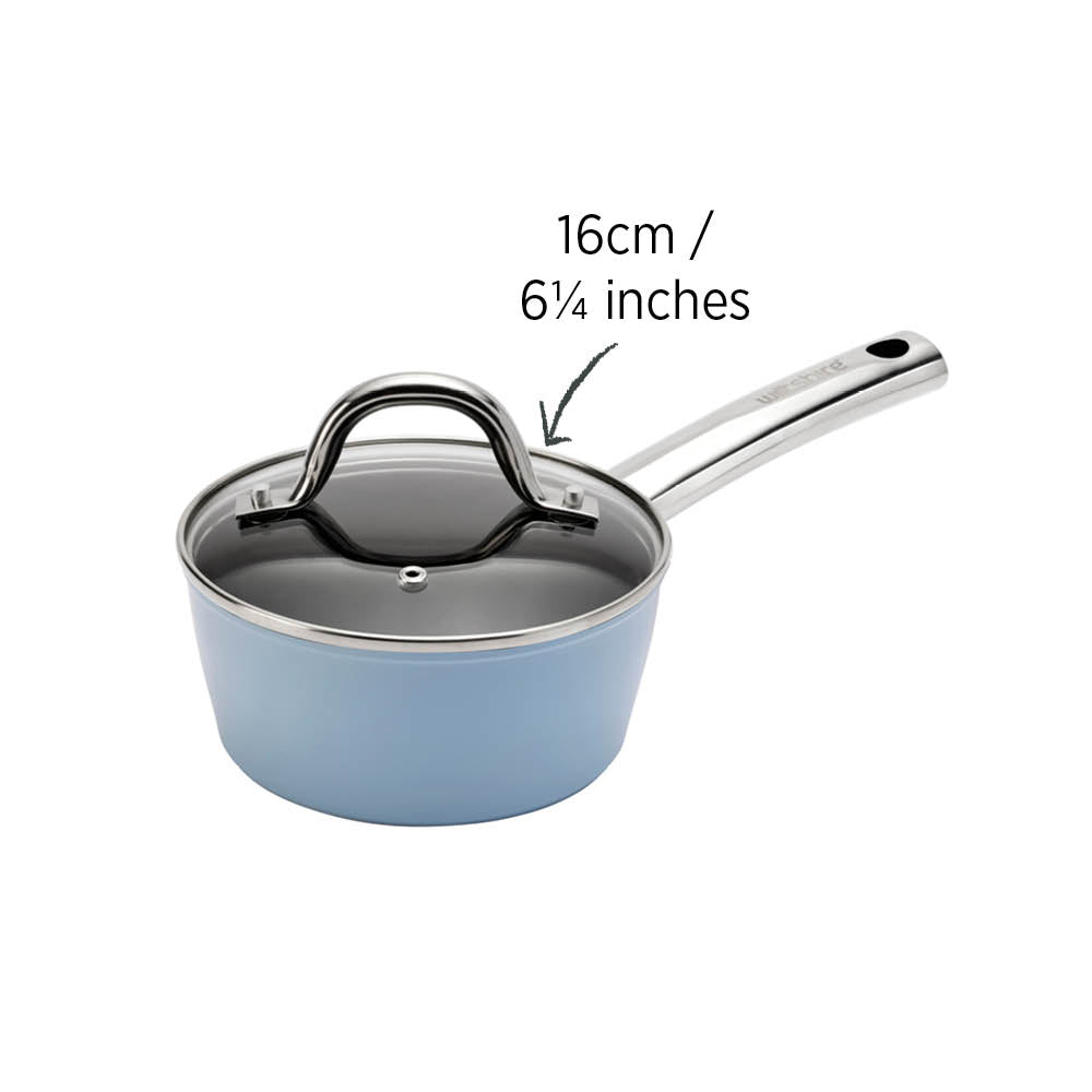Easycook Blue Non-stick Saucepan 16cm With Glass Lid