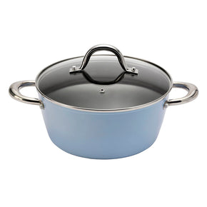 Easycook Blue Non-stick Casserole 24cm With Glass Lid