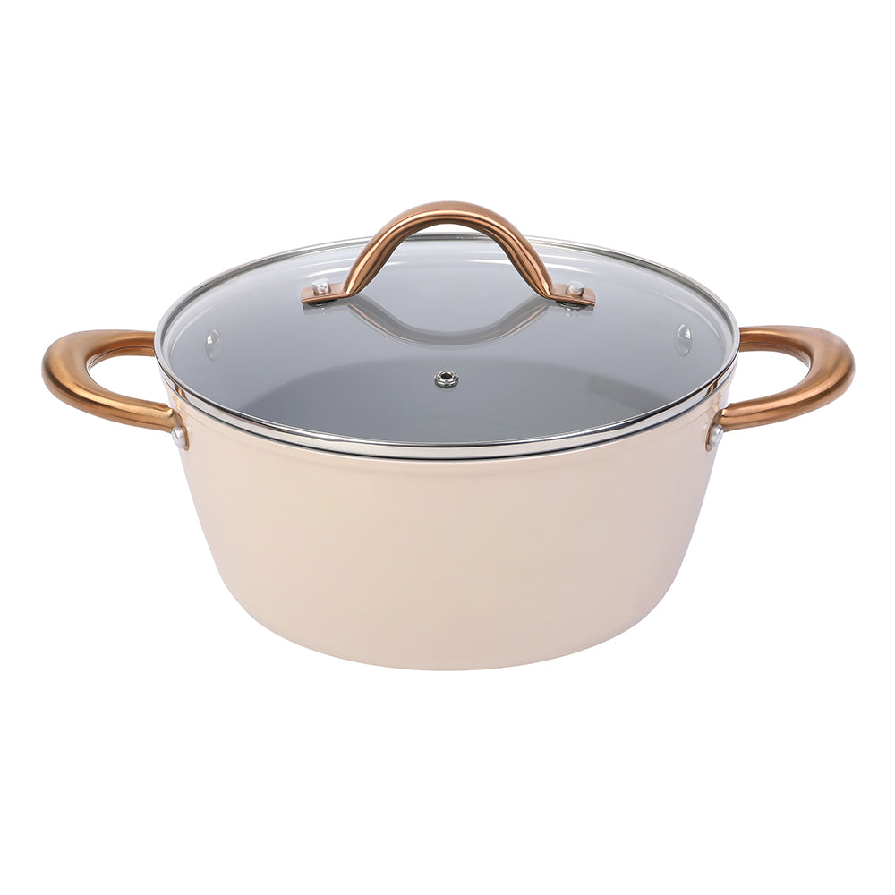 Easycook Almond & Bronze Ceramic Non-stick Cookware Set 3 Piece