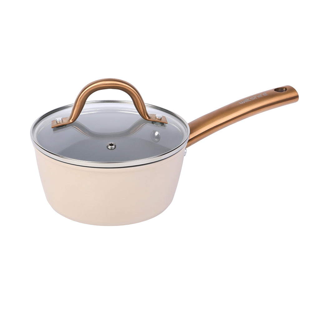 Easycook Almond & Bronze Ceramic Non-stick Cookware Set 3 Piece