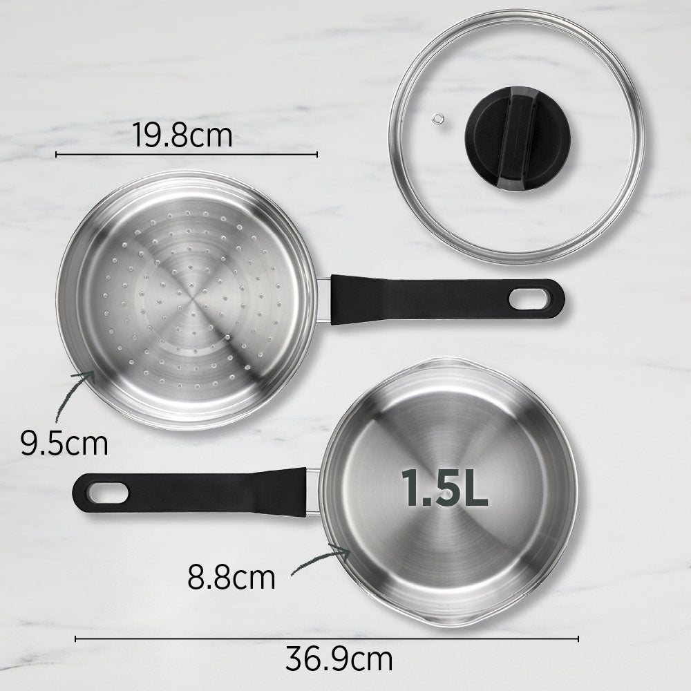 Timeless Steamer Set 18cm with Glass Lid