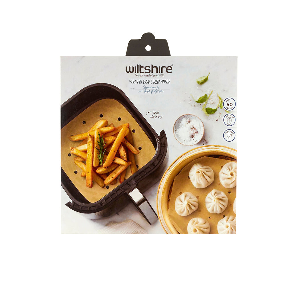 Steamer & Air Fryer Liners 20cm Pack of 50 Square