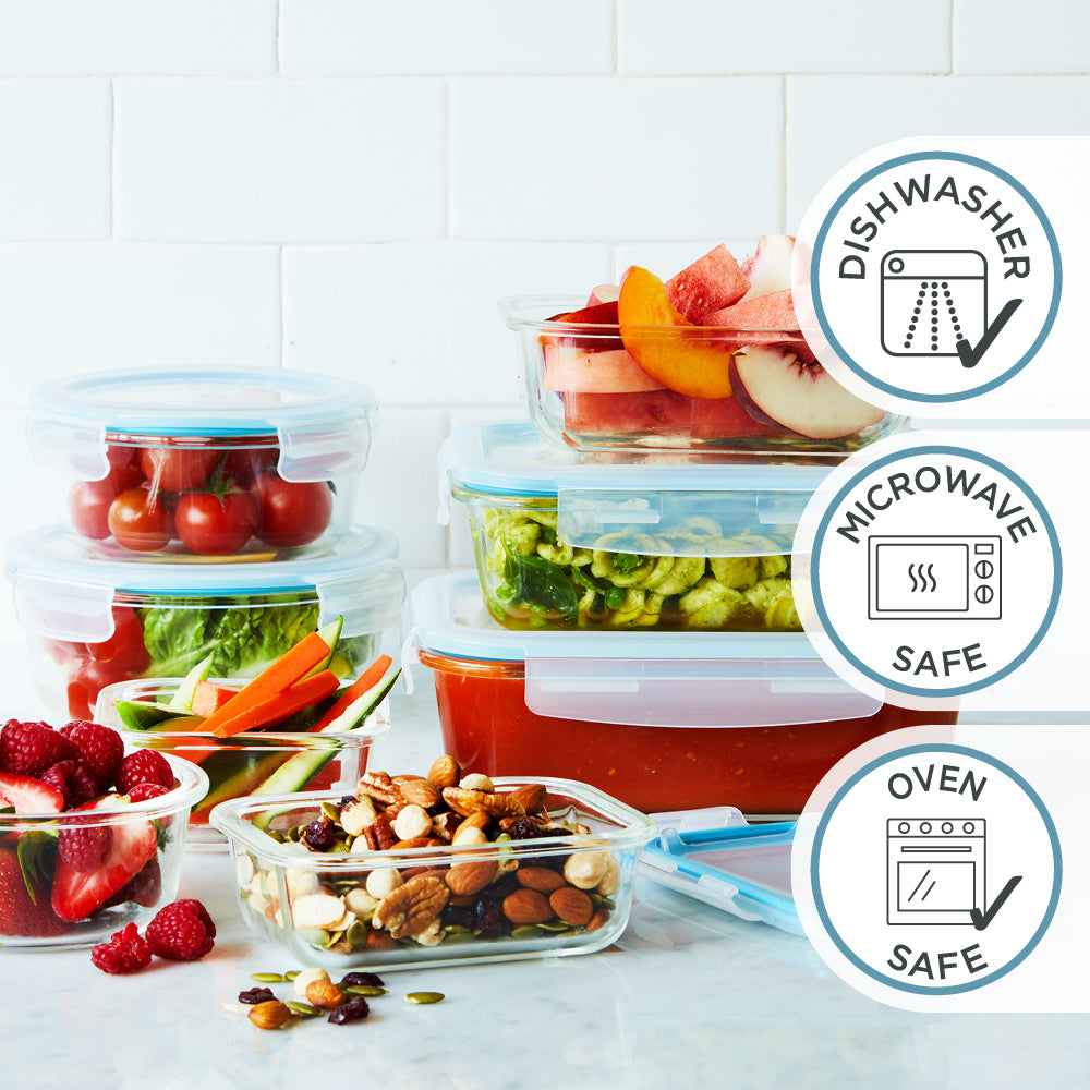 Glass Food Container Square Divided 500ml