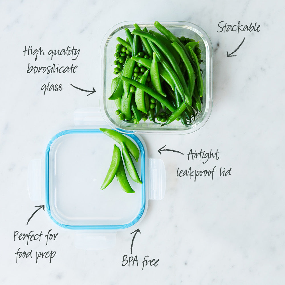 Glass Food Container Square 800ml
