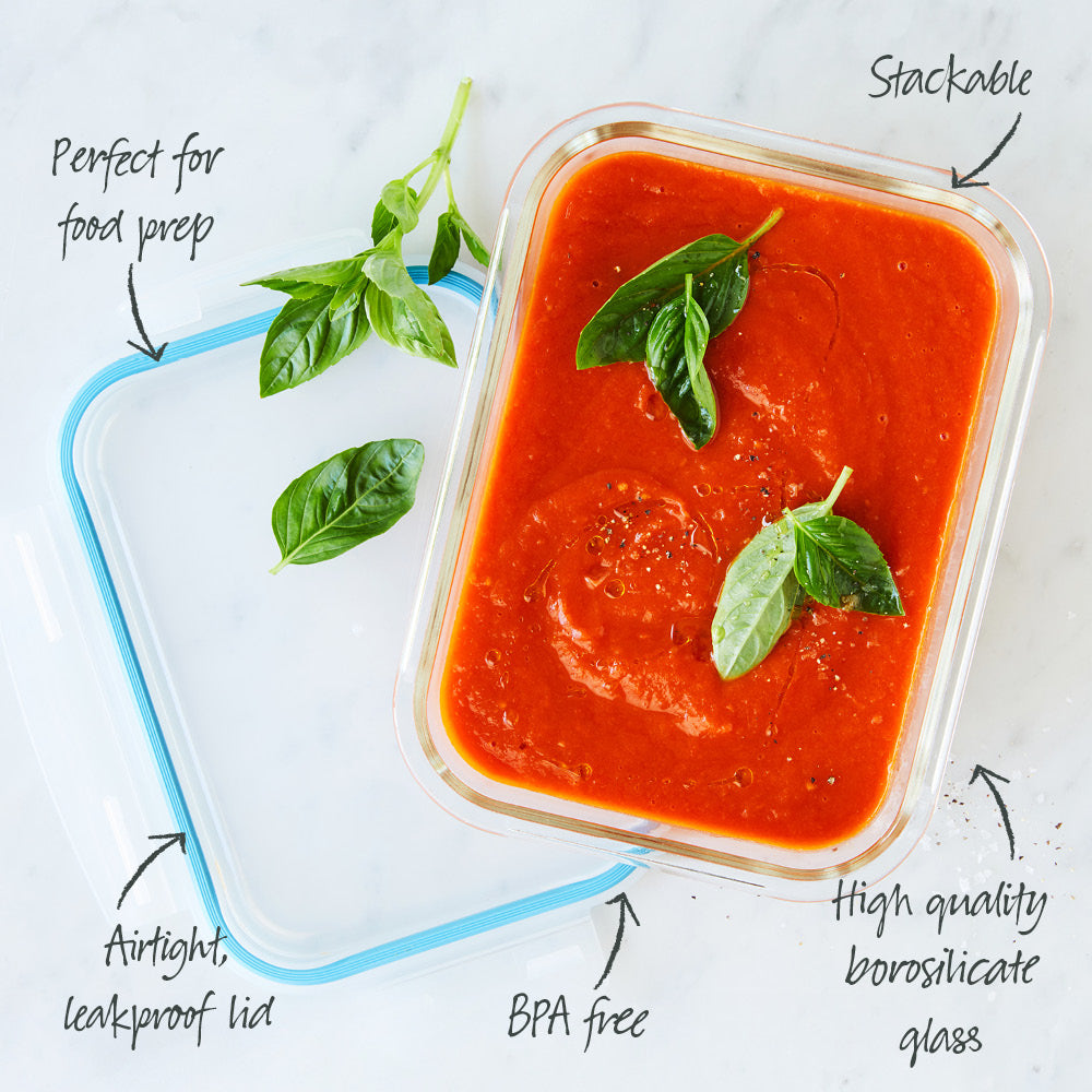 Glass Food Container Rectangle 370ml