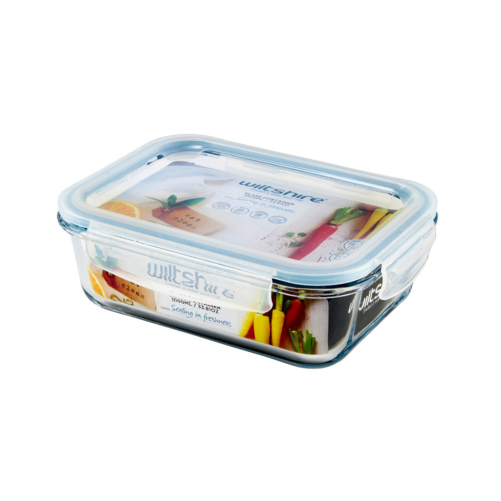 Glass Food Container Rectangle 1000ml