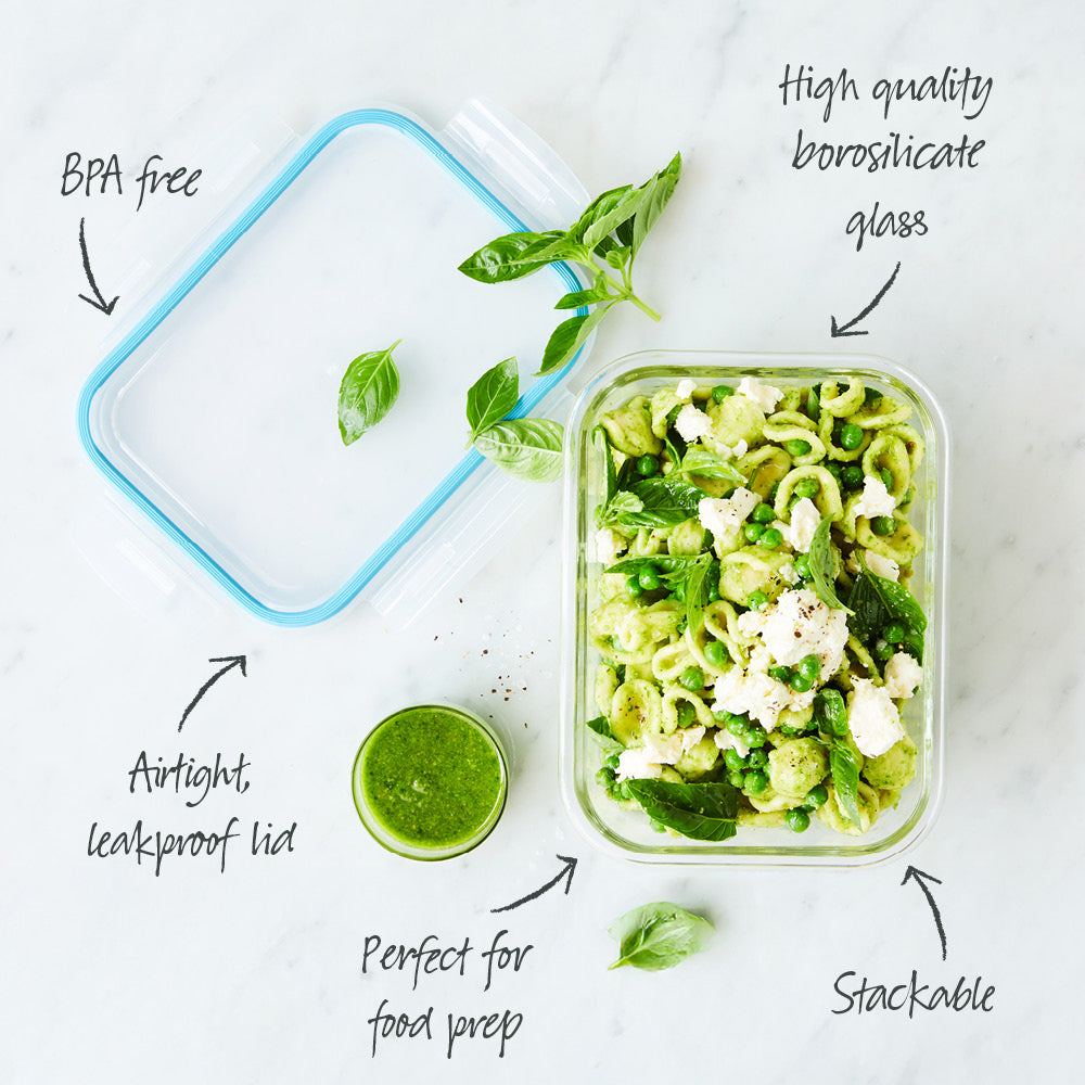 Glass Food Container Rectangle 1000ml