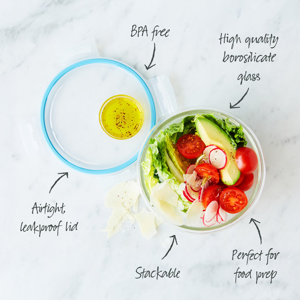 Glass Food Container Round 950ml