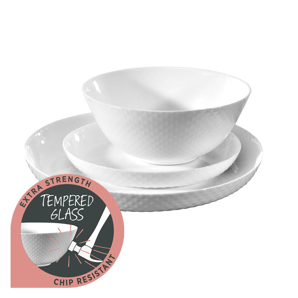 Diamond White 12 Piece Dinner Set