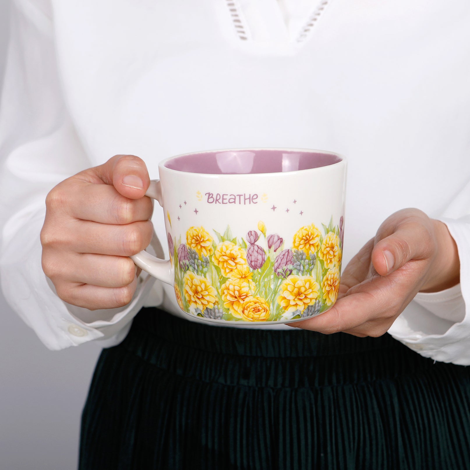 'Breathe' Printed Mug 400ml