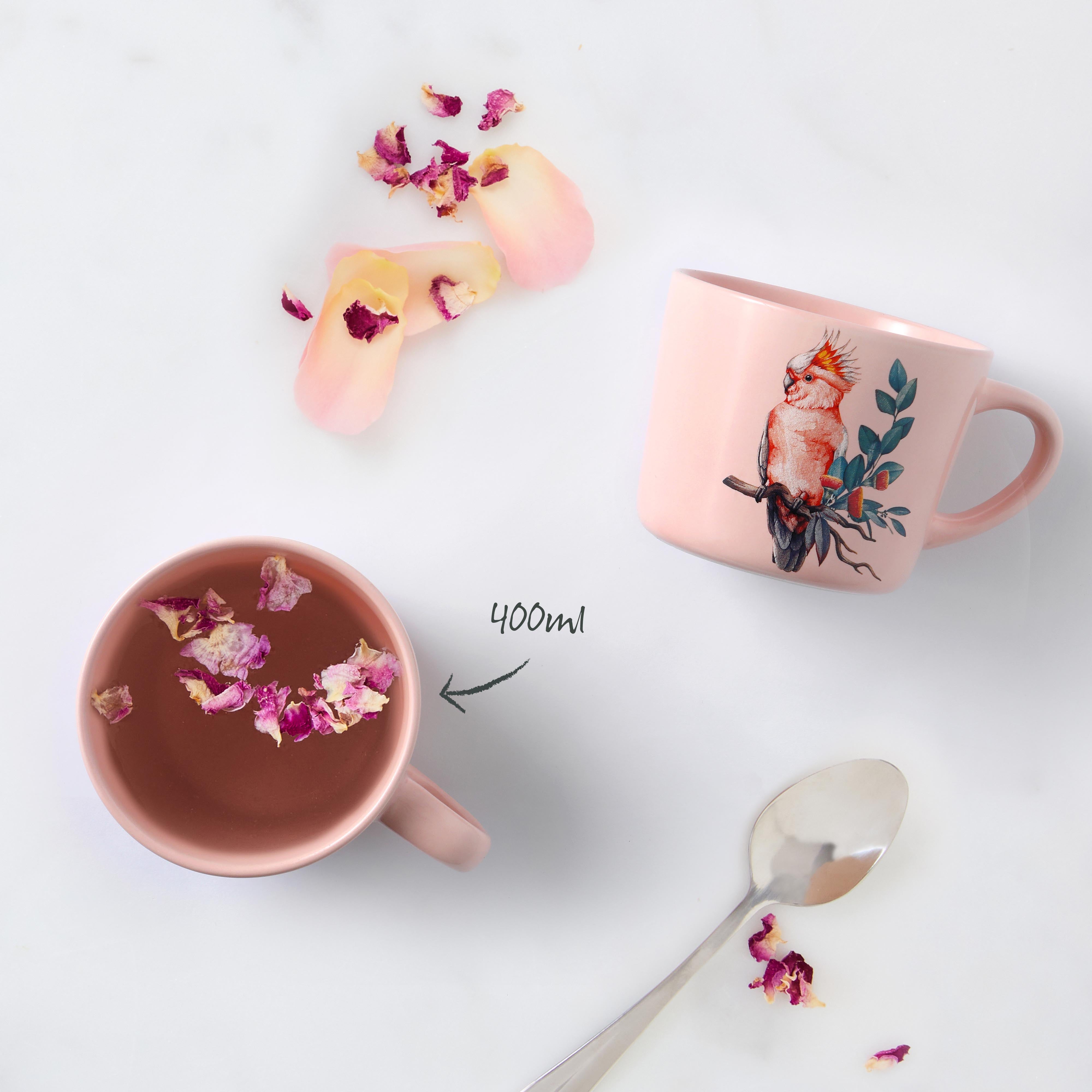 'Pink Cockatoo' Printed Mug 400ml