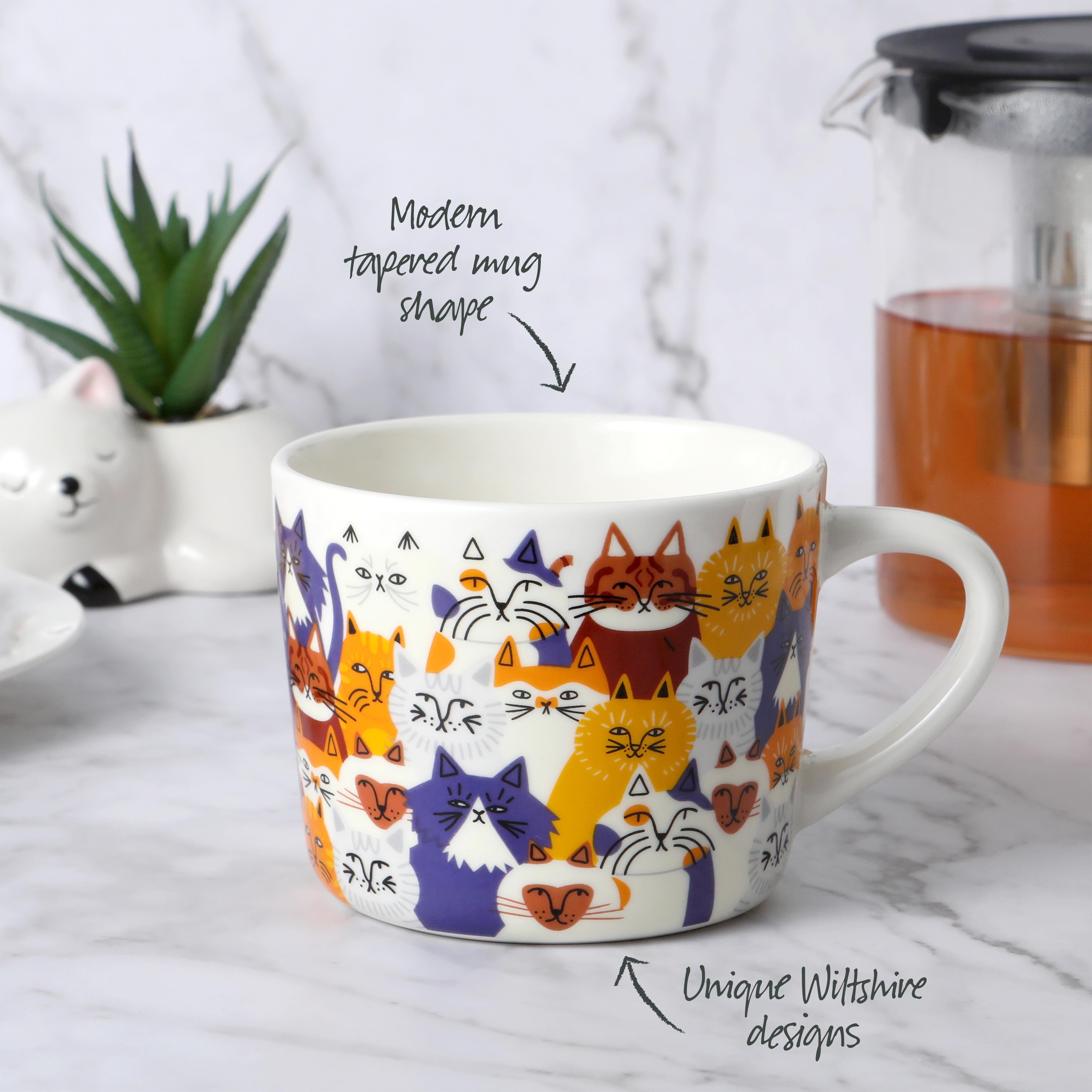 'Clowder Of Cats' Printed Mug 400ml
