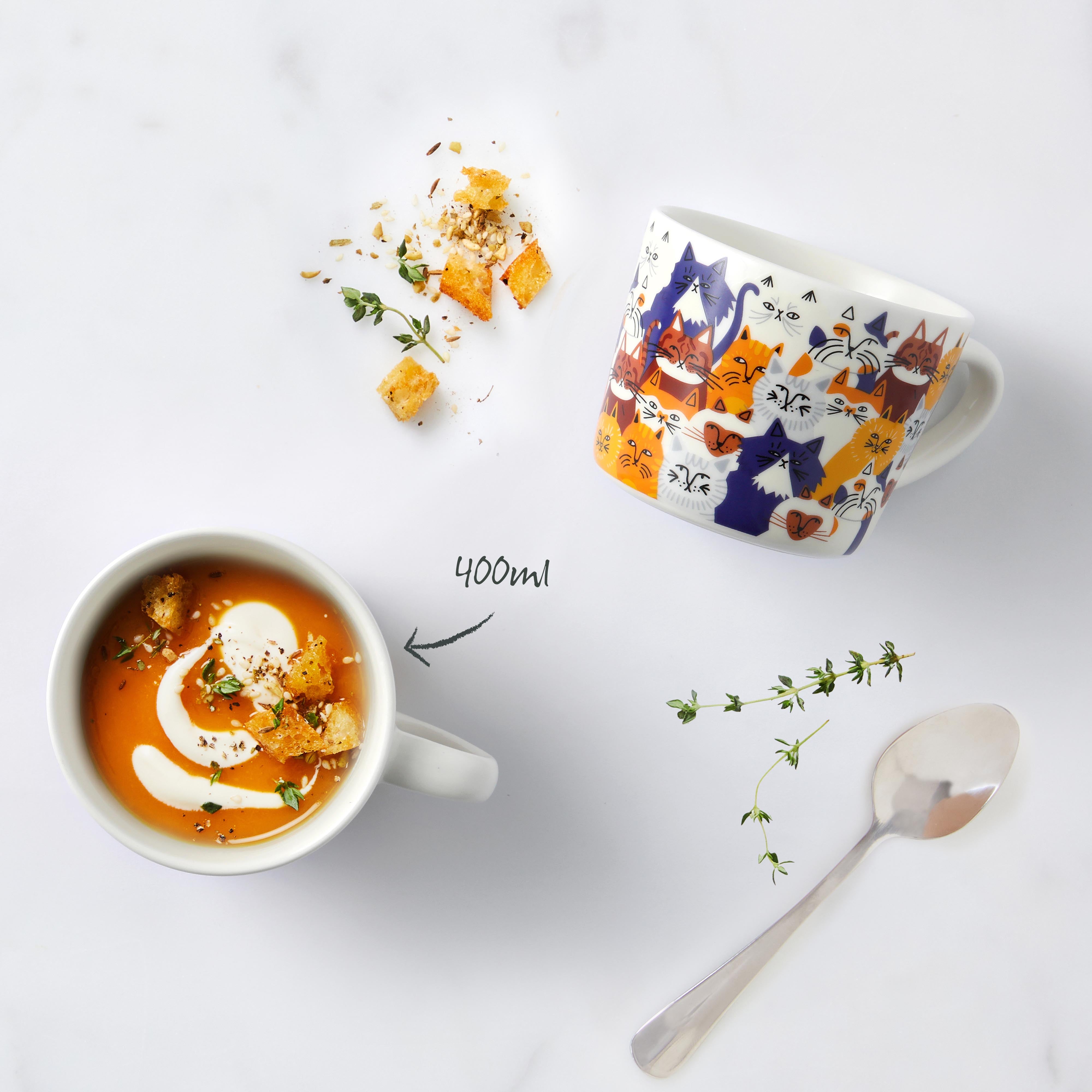 'Clowder Of Cats' Printed Mug 400ml