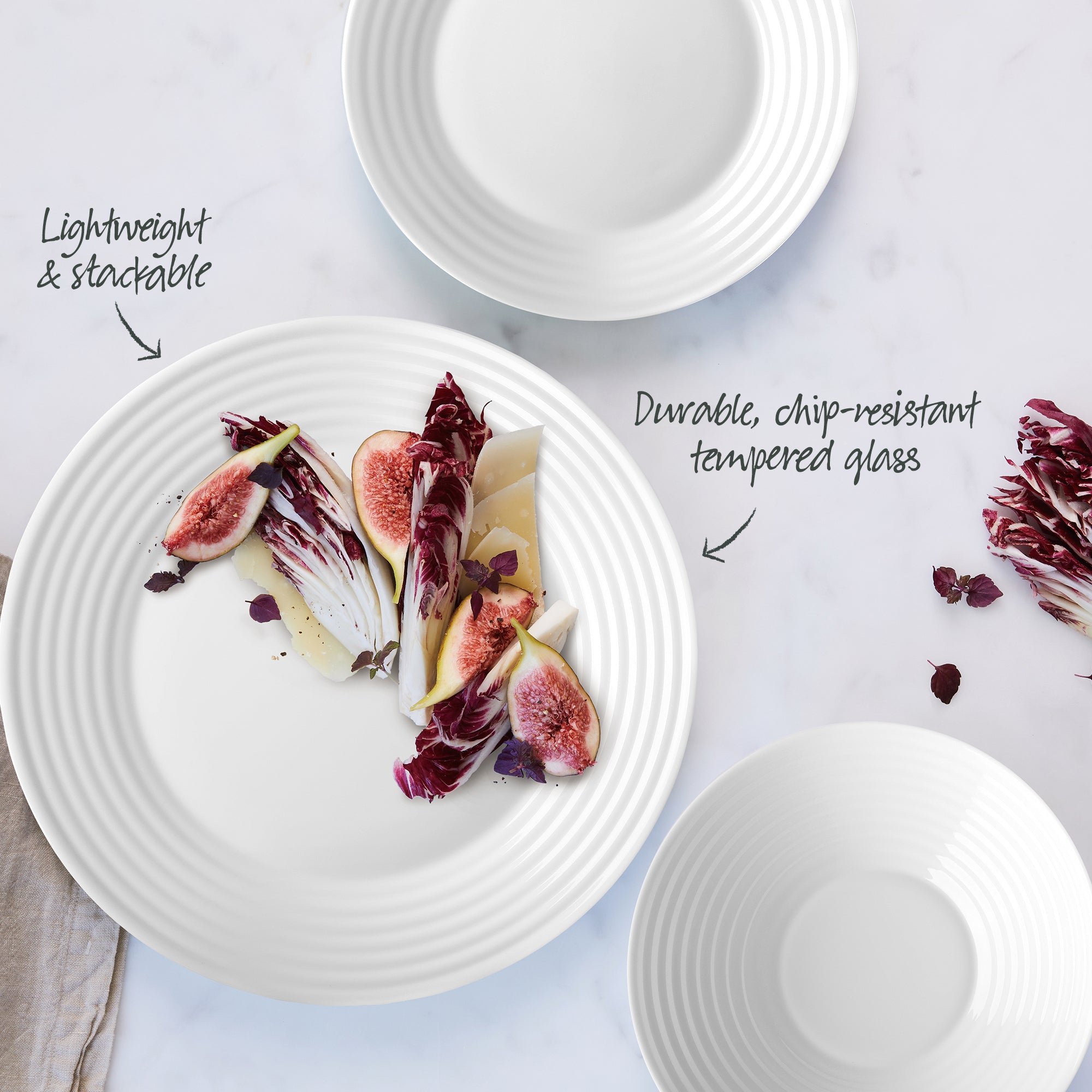 Pearl Ripple 12 Piece Dinner Set