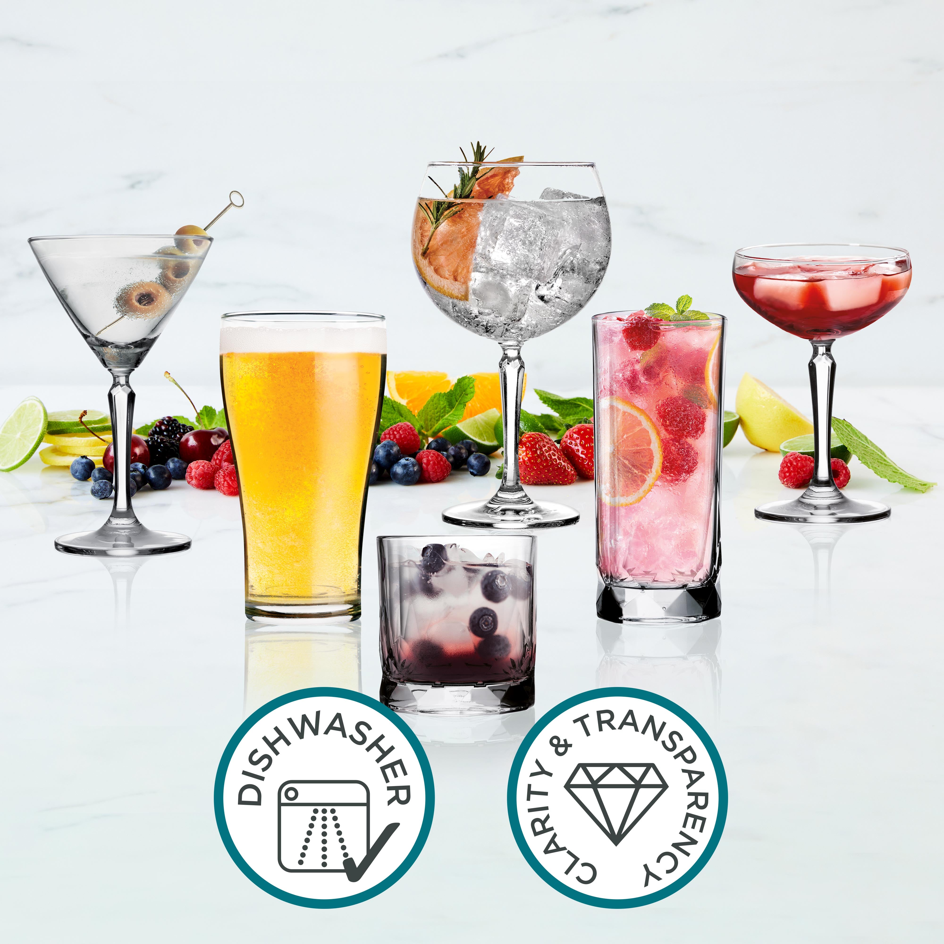 Salute Double Rock 350ml Set of 4