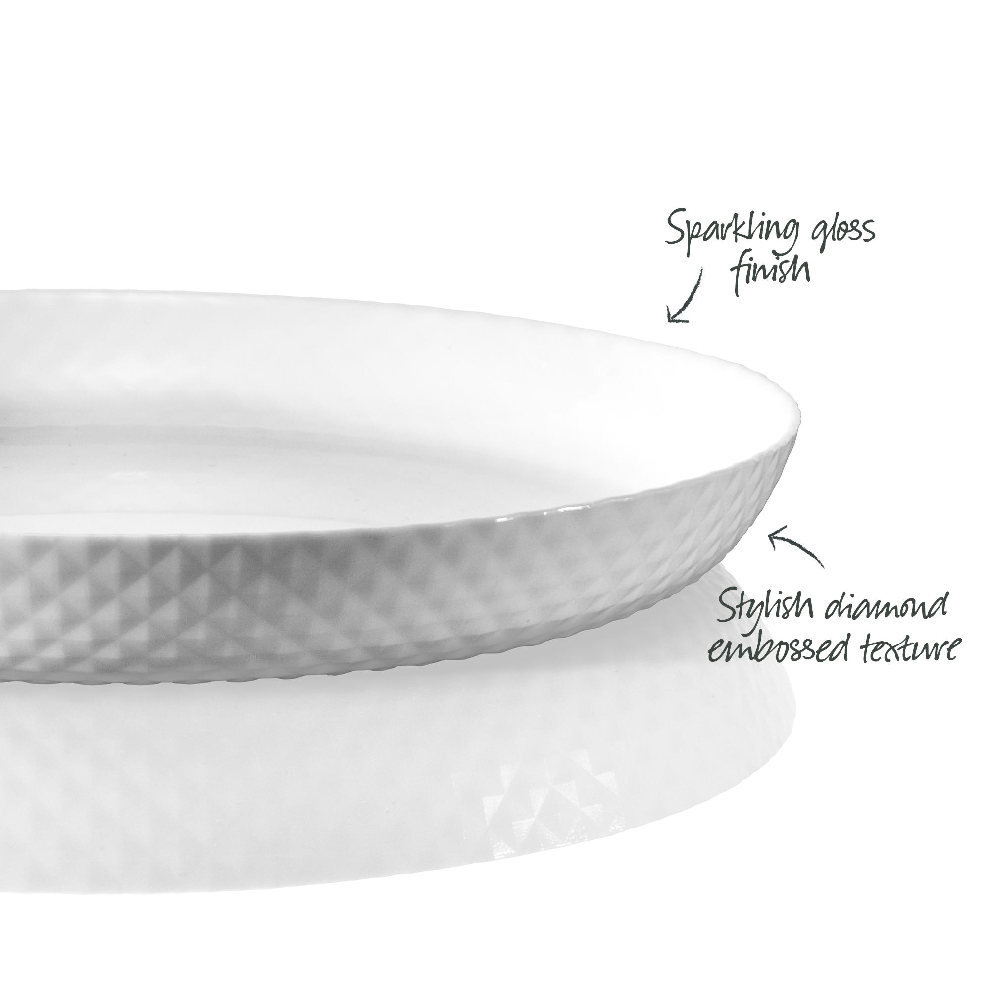 Diamond White Dinner Plate 25cm x 2.9cm