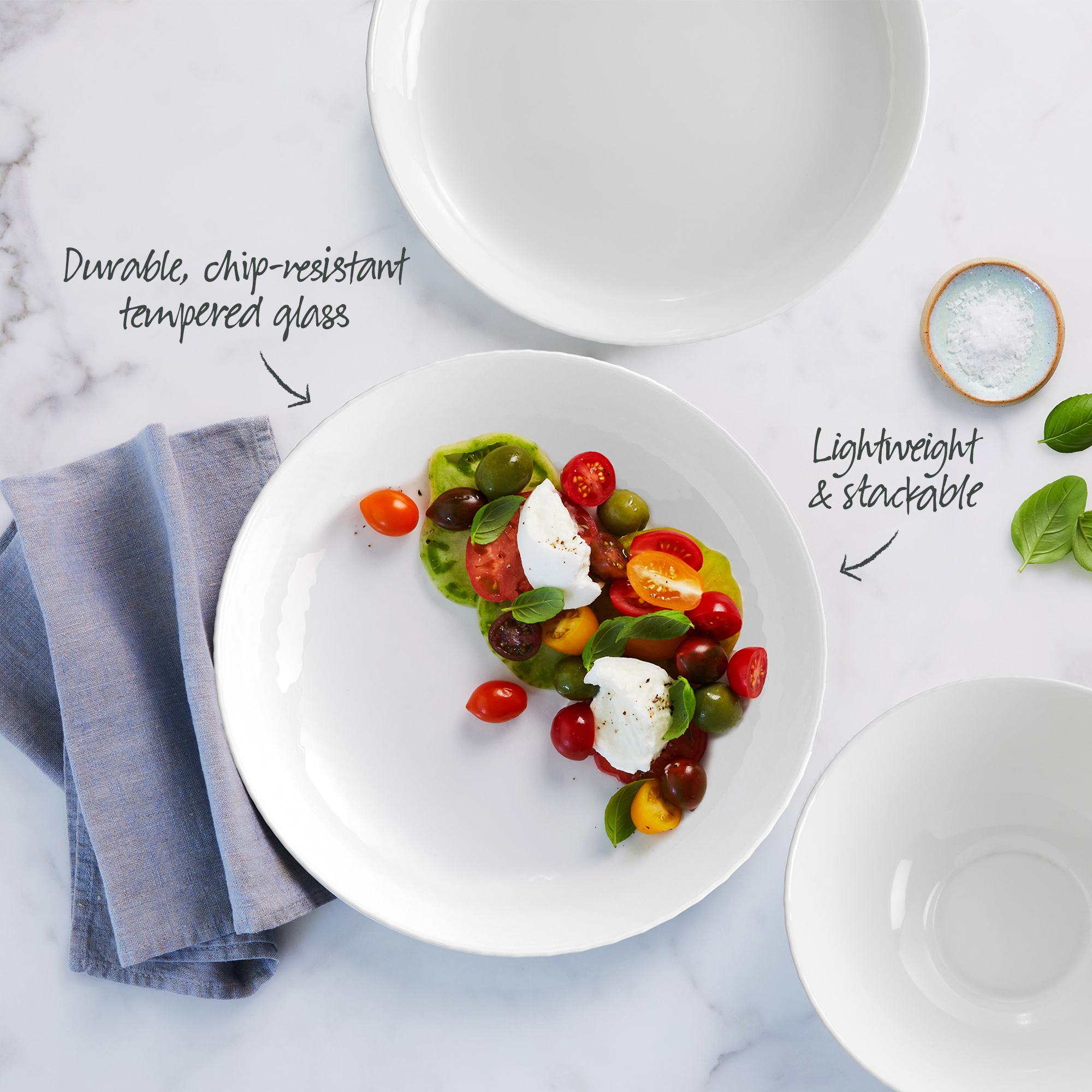 Diamond White Flat Bowl 20cm x 4.4cm