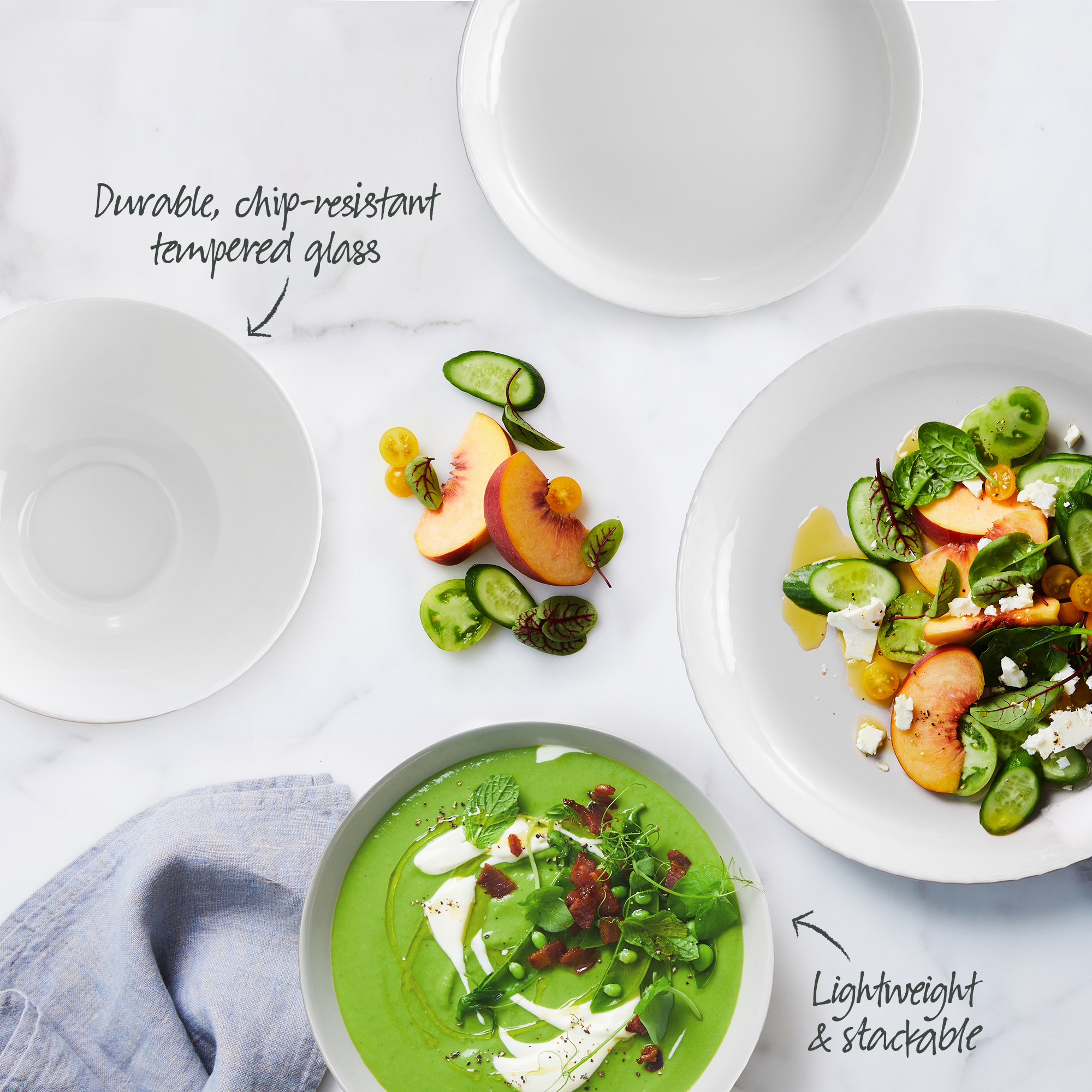 Diamond White Noodle Bowl 18cm x 7.5cm