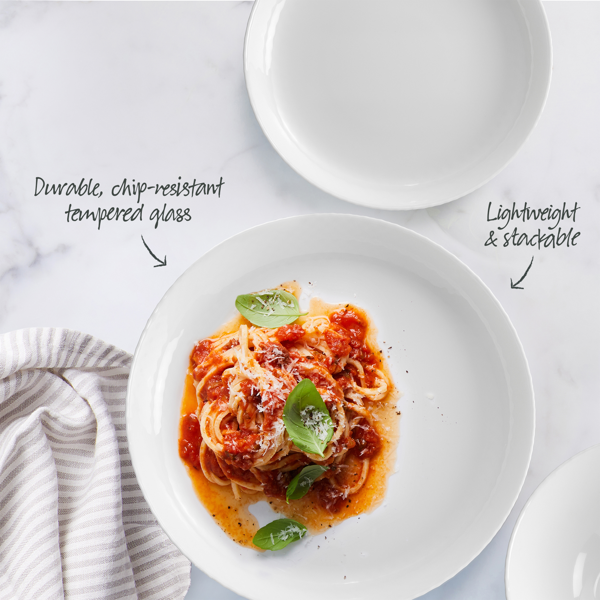 Diamond White Dinner Plate 25cm x 2.9cm