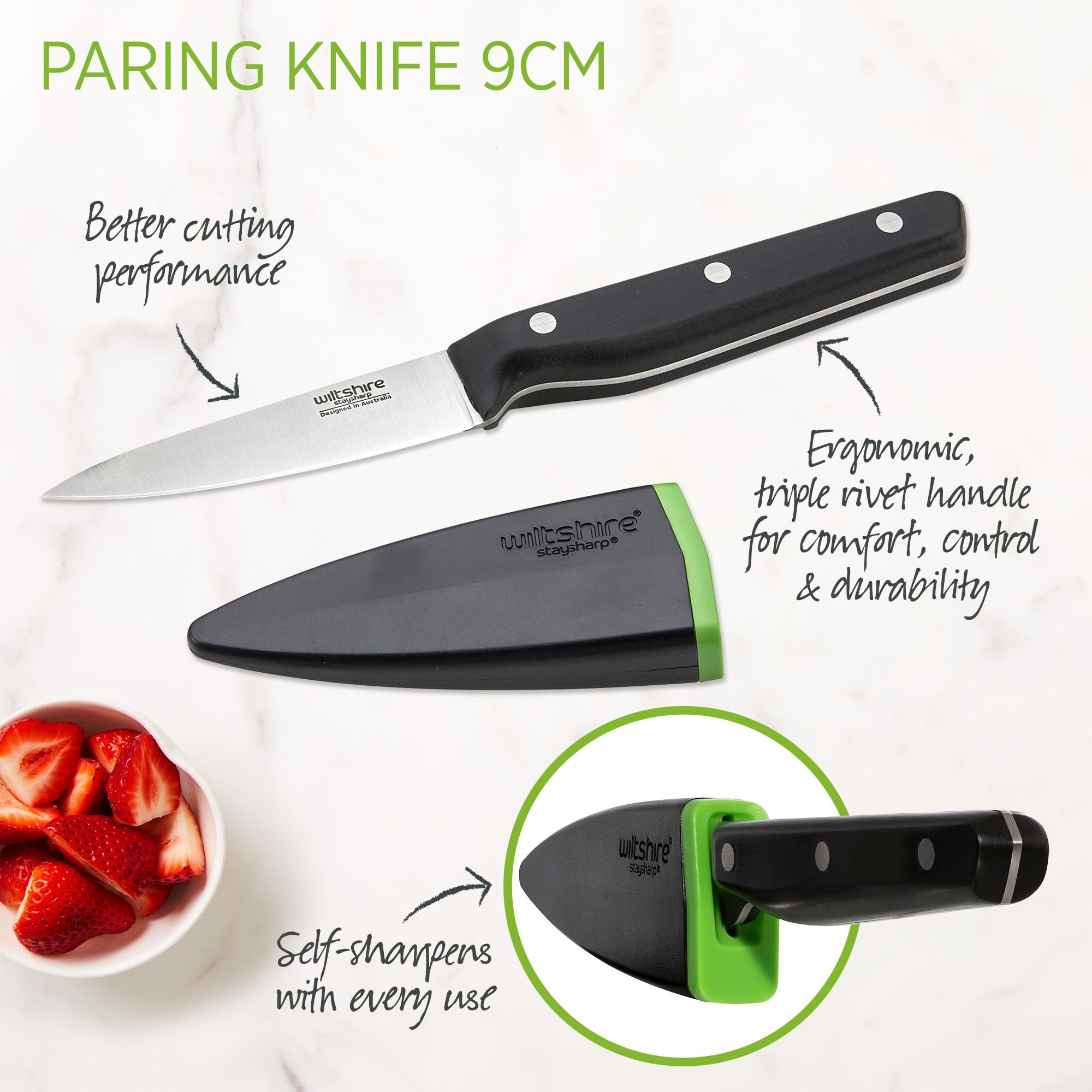 Staysharp Triple Rivet Paring Knife 9cm