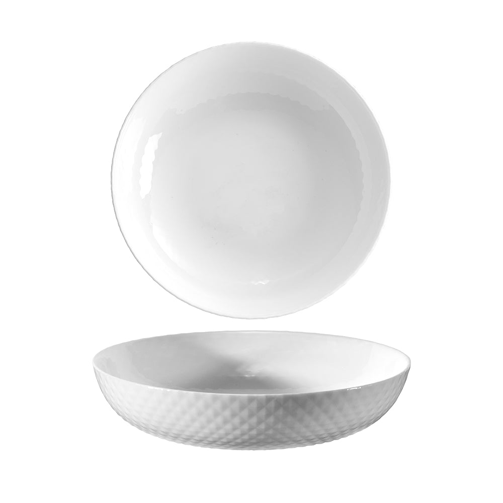 Diamond White Flat Bowl 20cm x 4.4cm