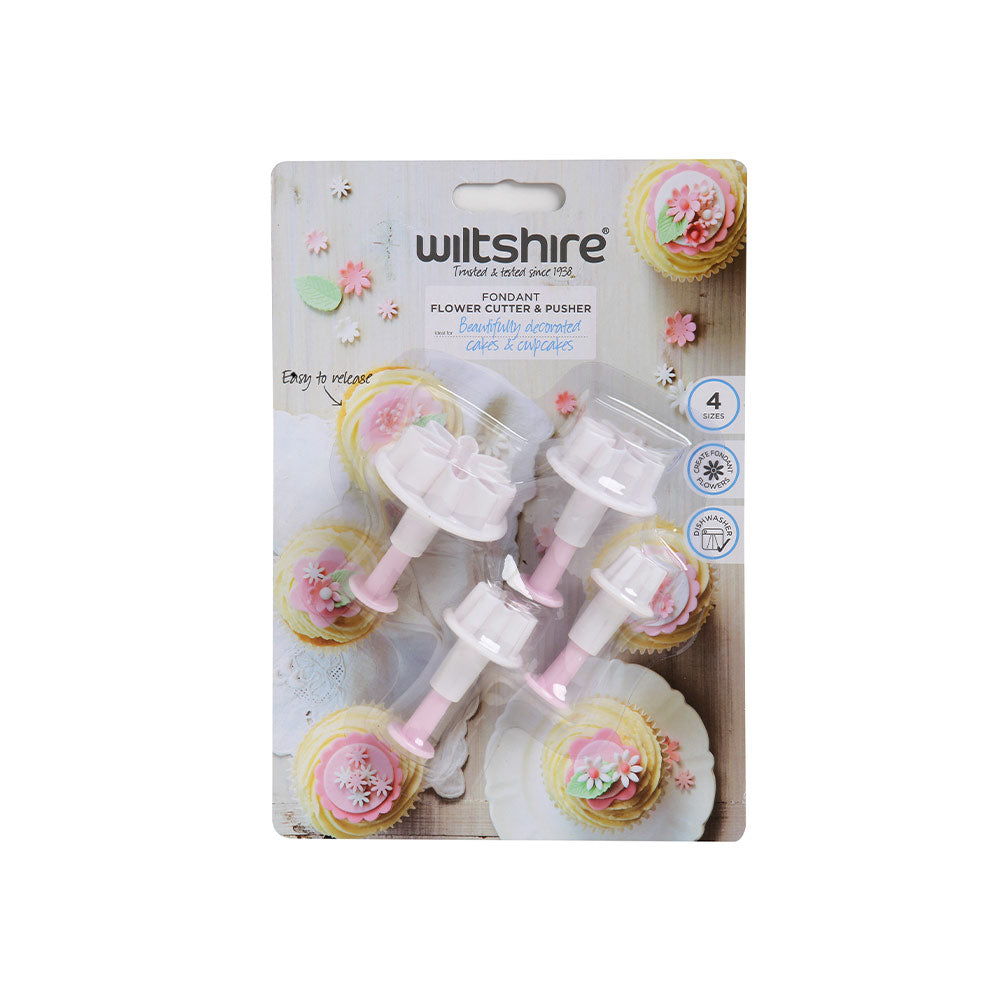 Fondant Flower Cutter & Pusher Set of 4