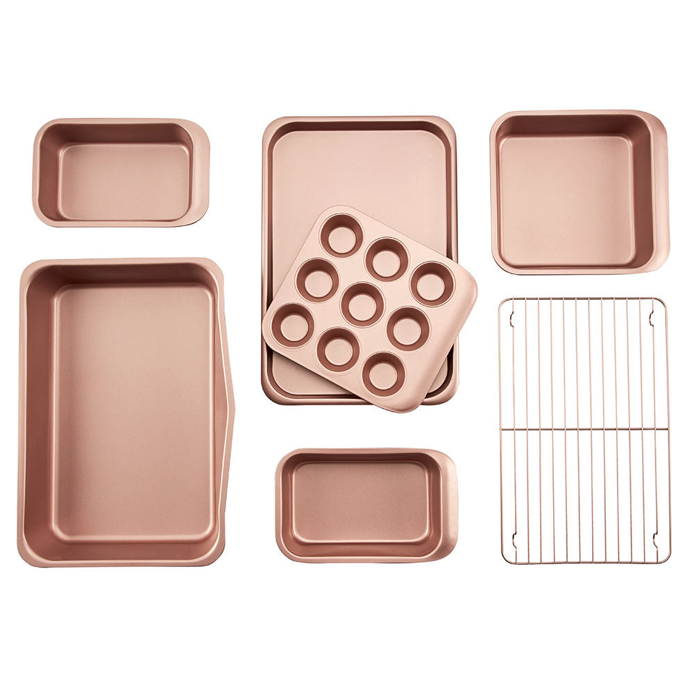 Rose Gold Smart Stack Bakeware 7 Piece Set