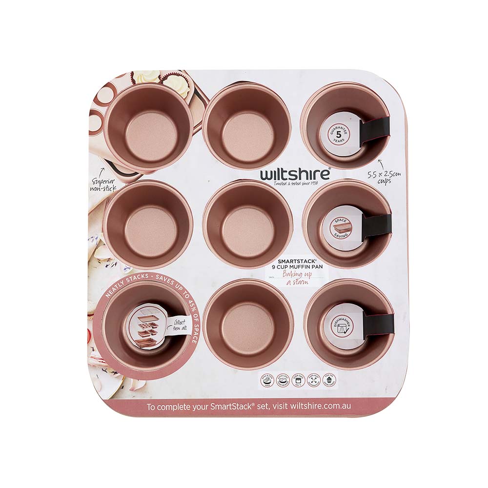 Rose Gold Smart Stack Muffin Pan 9 Cup