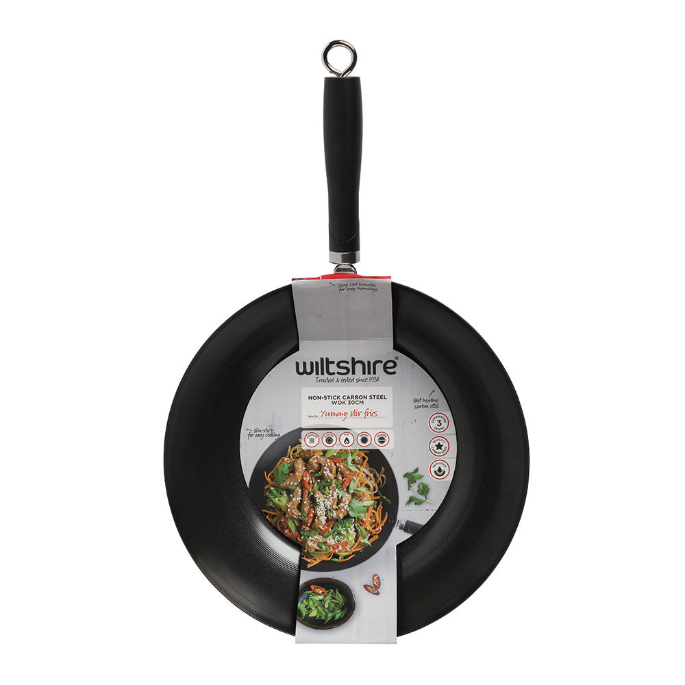 Soho Non-Stick Carbon Steel Wok 30cm