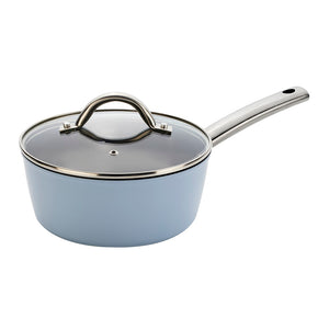 Easycook Blue Non-stick Saucepan 20cm With Glass Lid