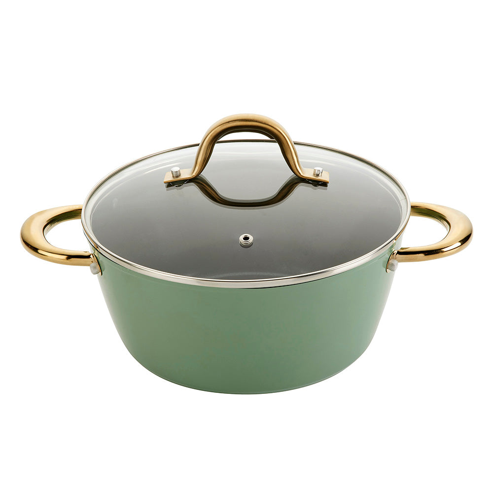 Easycook Basil & Gold Non-Stick Cookware Set 3 Piece