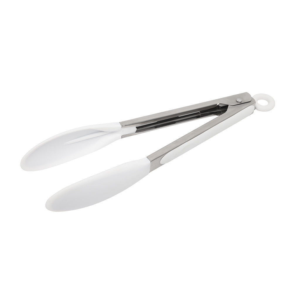 White Silicone Tongs 23cm