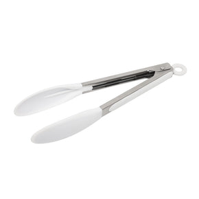 White Silicone Tongs 23cm