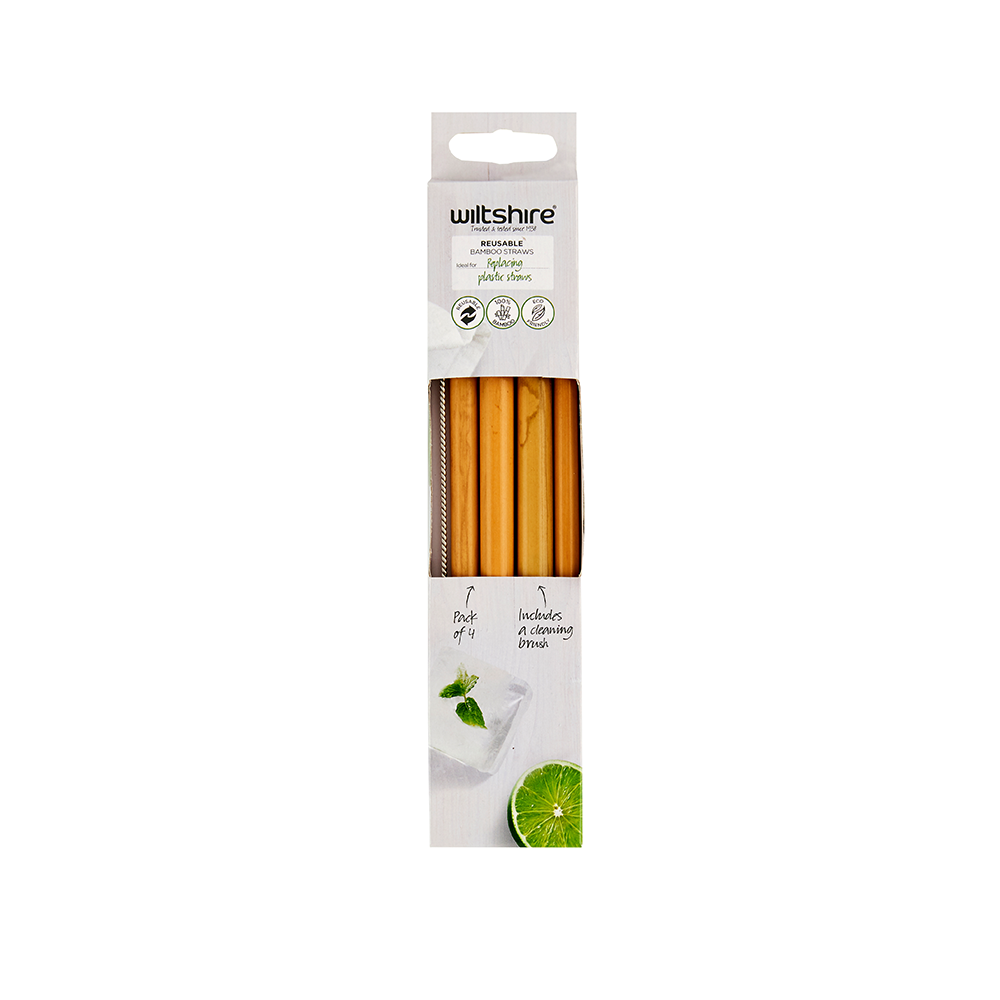 Reusable Bamboo Straws Pack of 4