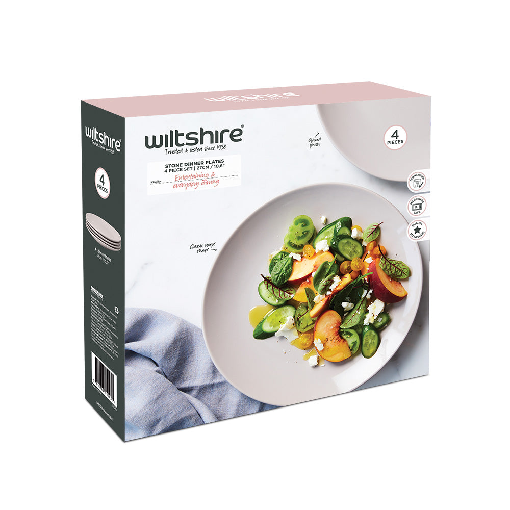Stone Dinner Plates 4 Piece Set 27cm / 10.6
