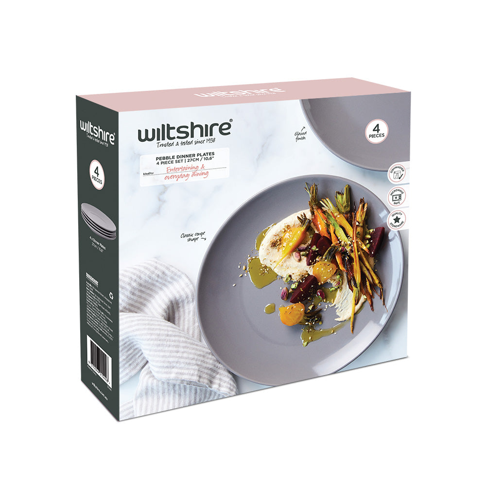 Pebble Dinner Plates 4 Piece Set 27cm / 10.6