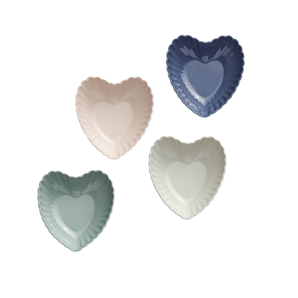 Petite Petal Heart Bowls 4 Piece Set 14.5cm x 15.5cm x 5cm / 5.7