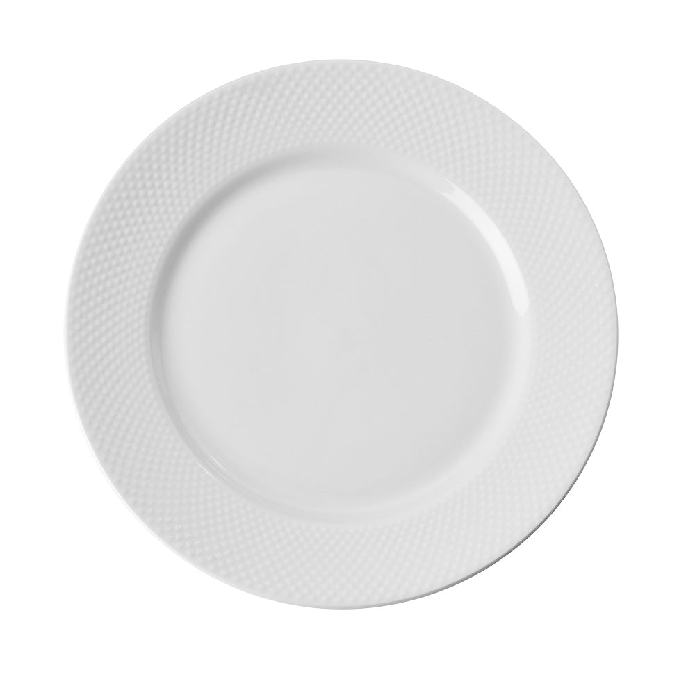White Stipple Embossed 12 Piece Dinner Set