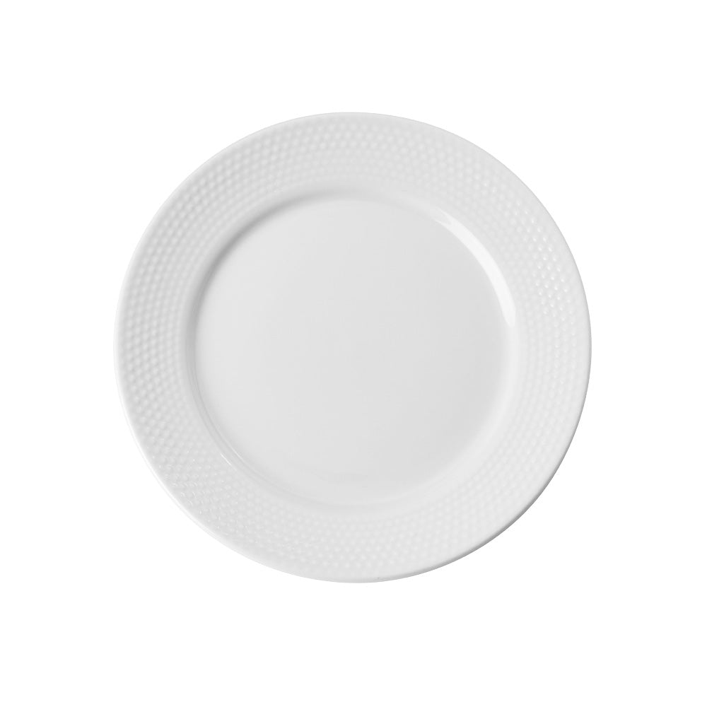 White Stipple Embossed 12 Piece Dinner Set