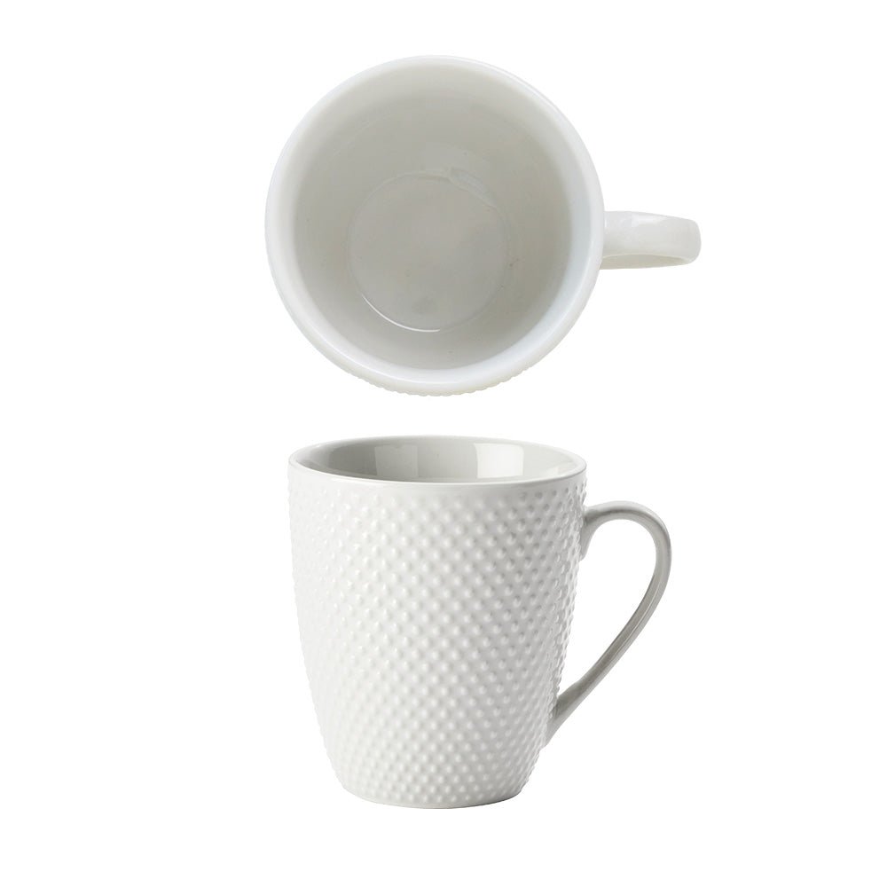 White Stipple Embossed Mugs 4 Piece Set 350ml / 12oz