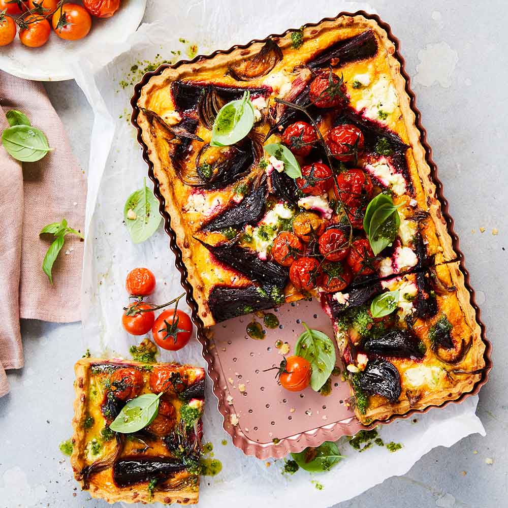 Rose Gold Perforated Rectangle Quiche & Tart Pan Large